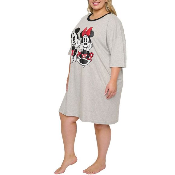 New Disney Plus Size Womens Sleep Shirt Mickey Minnie Mouse One Size Nightgown - Picture 7 of 8